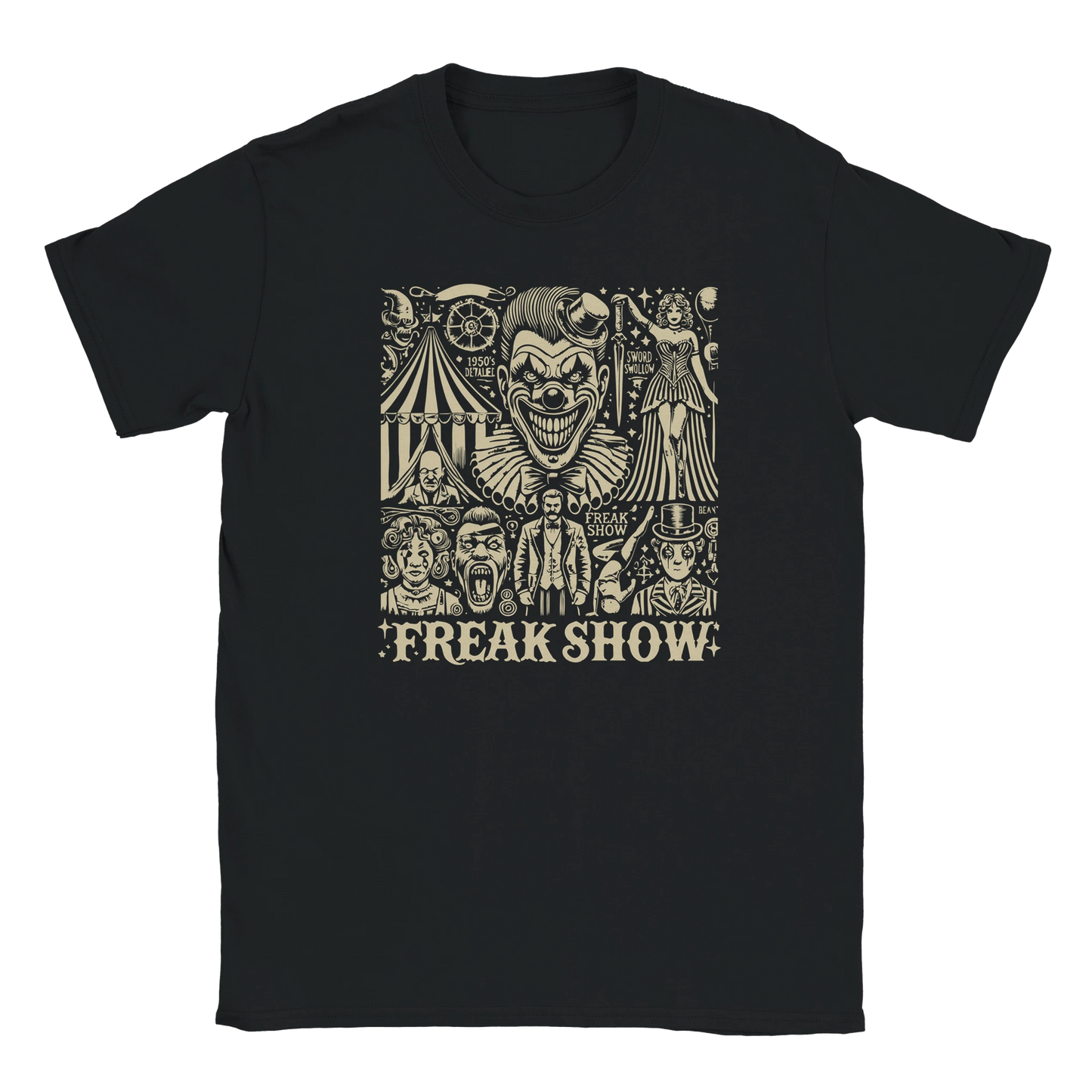 Welcome to the Freak Show 003 black tee streetwear t-shirt by Two Souls Inc