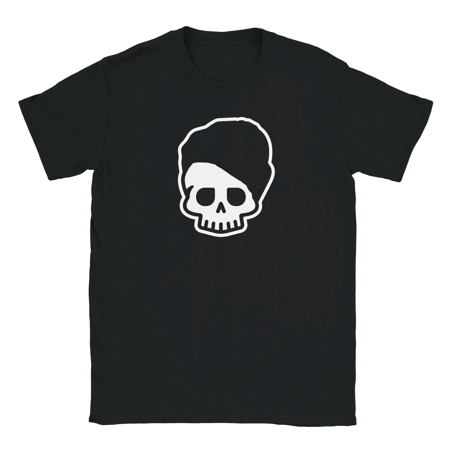 Bare Bones Skull black T-shirt with minimalist white skull graphic streetwear design
