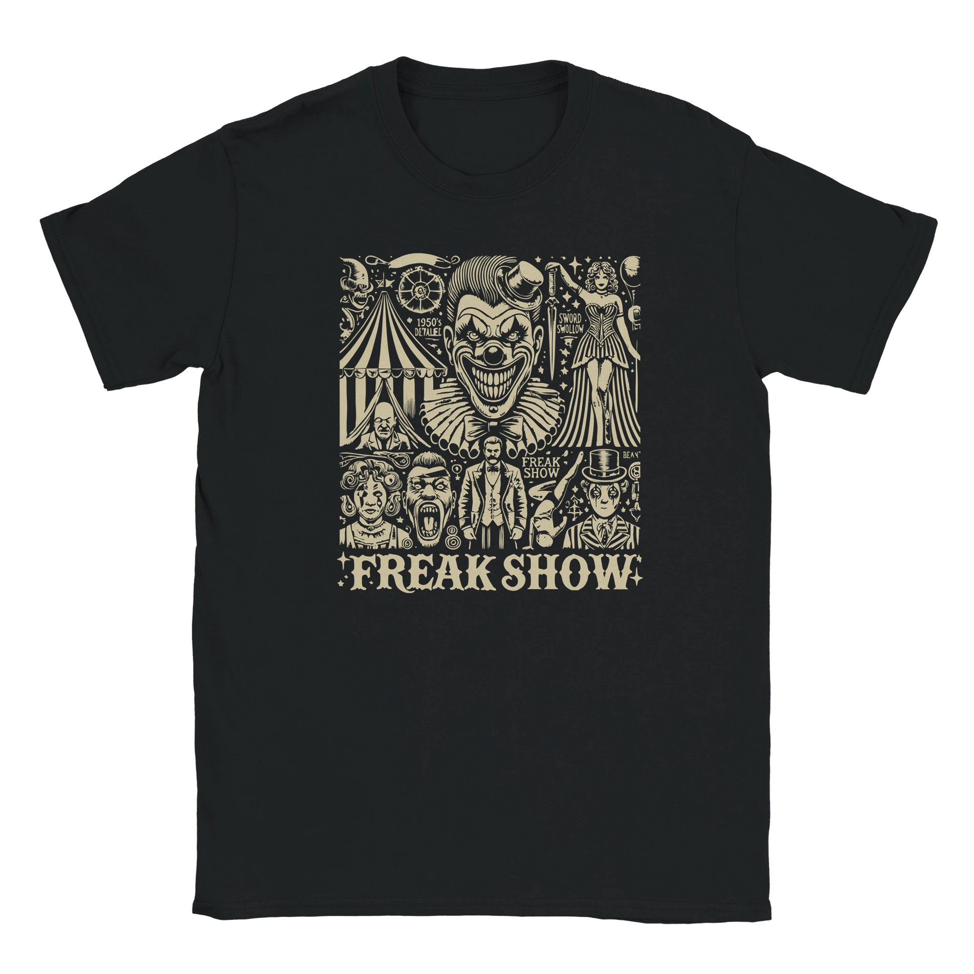 Welcome to the Freak Show 003 black tee streetwear t-shirt by Two Souls Inc
