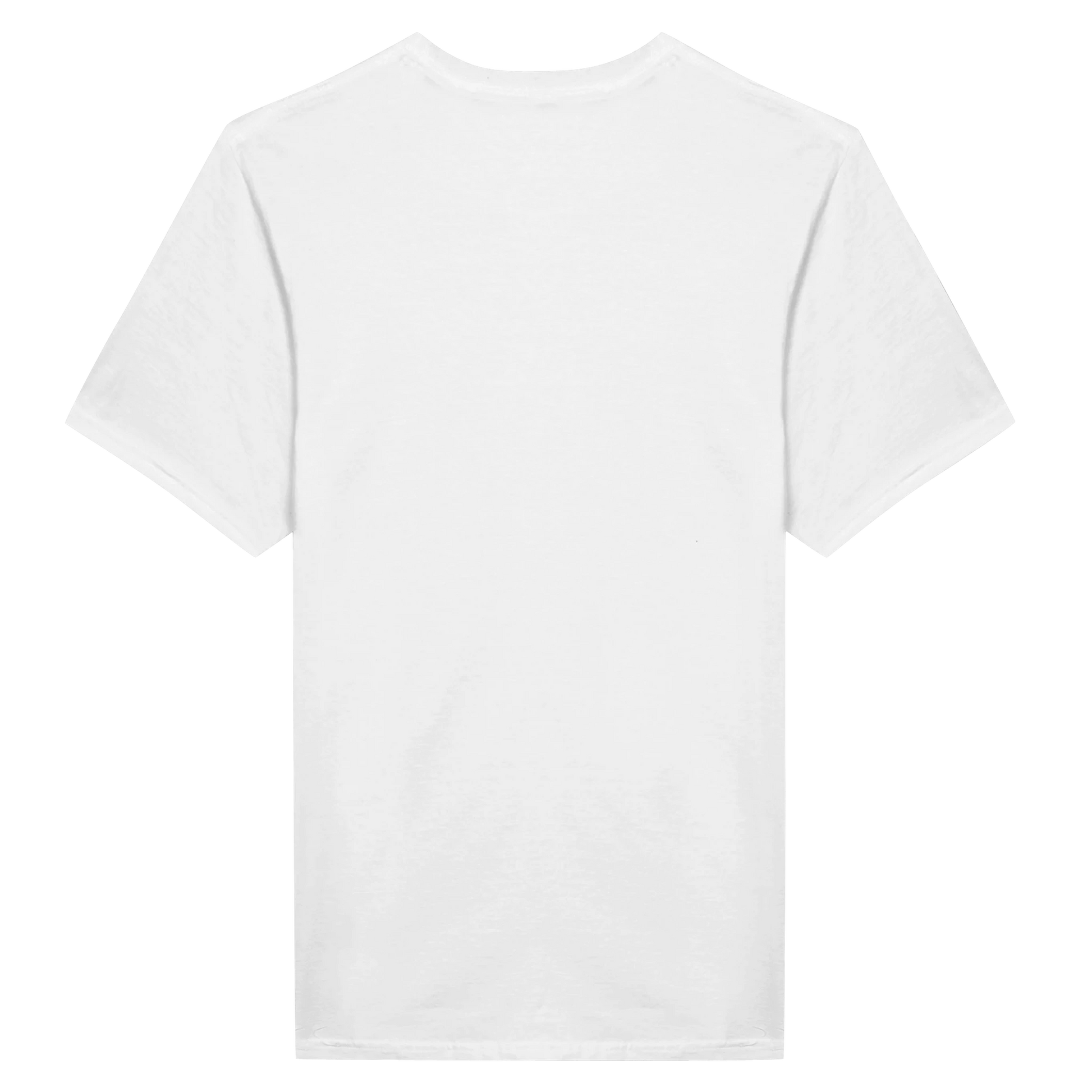 Red star with bull silhouette design on white T-shirt