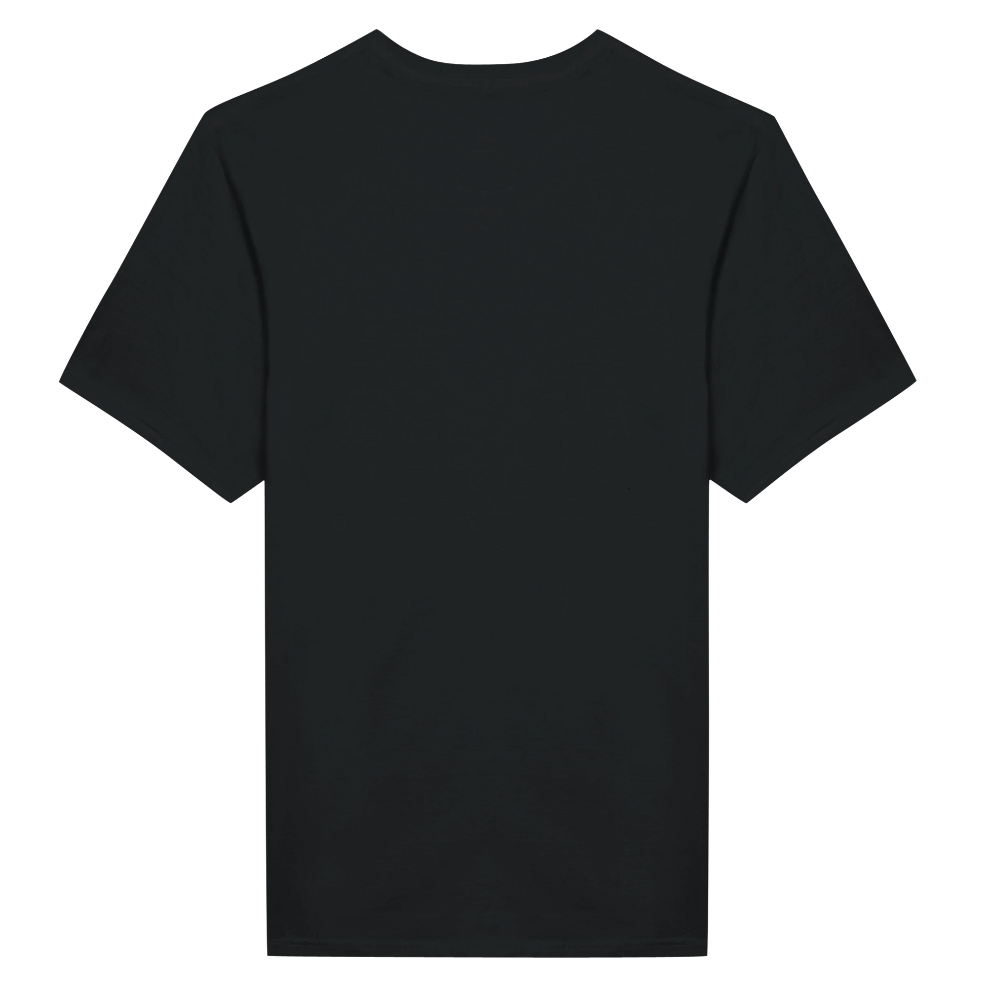 Día de los Muertos graphic design on black T-shirt with sugar skull sacred heart cross and colorful flowers