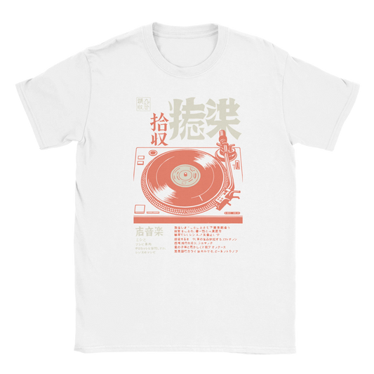 Tokyo Turntable Japanese vinyl vibes design on black T-shirt streetwear